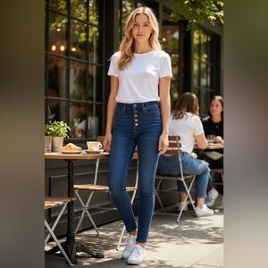Free People High Rise Blue Jeans